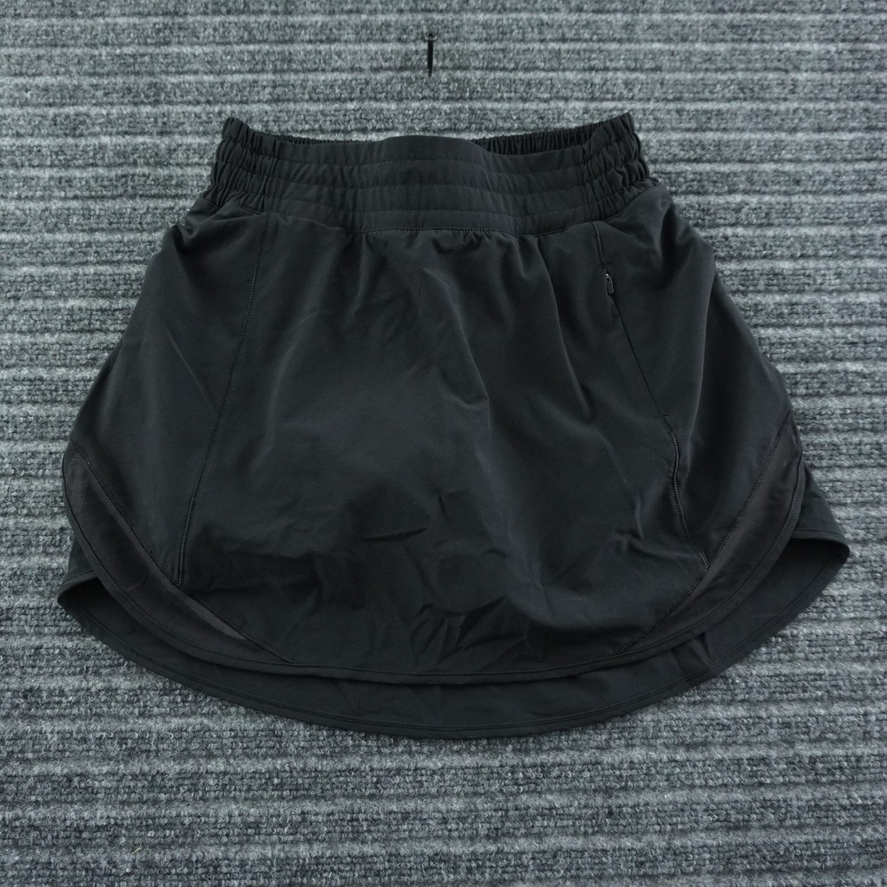 Lululemon Pace Rival Skirt Womens 4 Black Mesh Trim Active Tennis Skort